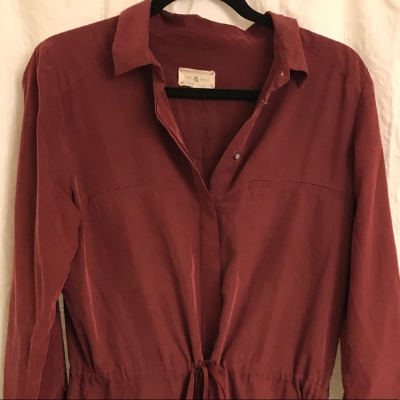 Lou & Grey Burgundy Shirtdress size M (LOFT) - Picture 2 of 7