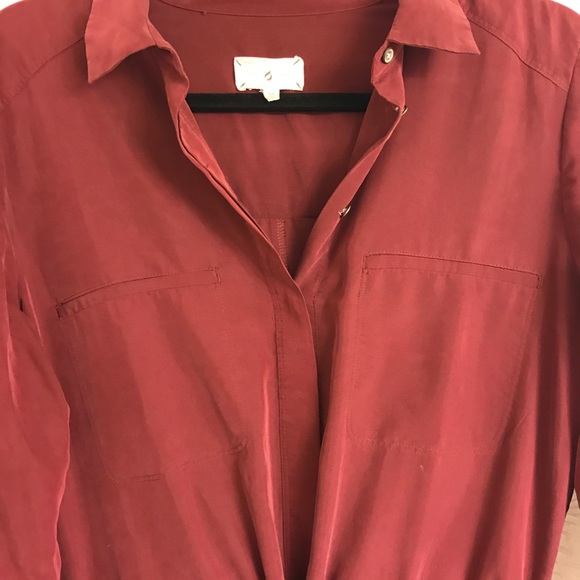 Lou & Grey Burgundy Shirtdress size M (LOFT) - Picture 3 of 7