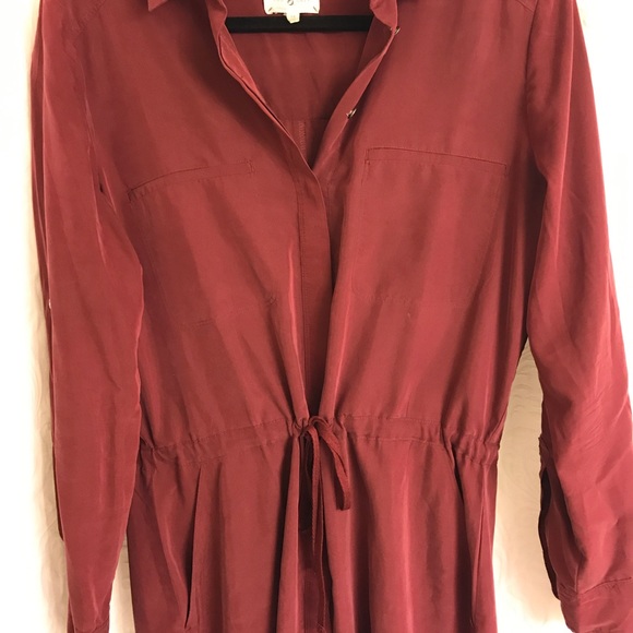 Lou & Grey Burgundy Shirtdress size M (LOFT) - Picture 4 of 7