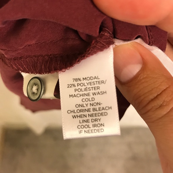 Lou & Grey Burgundy Shirtdress size M (LOFT) - Picture 6 of 7