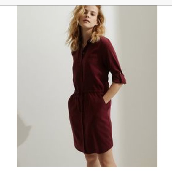 Lou & Grey Burgundy Shirtdress size M (LOFT) - Picture 1 of 7
