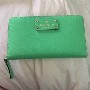 Green Leather Kate Spade wallet BRAND NEW
