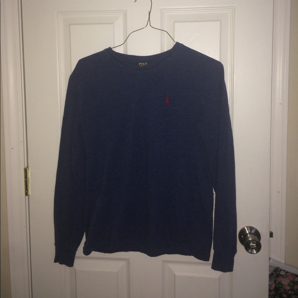 Long sleeve blue polo