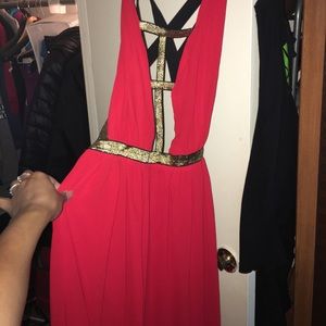 Long red dress