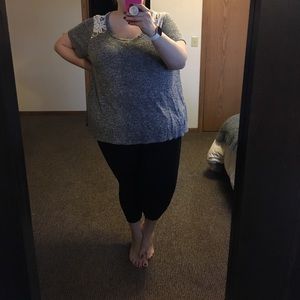 Torrid Gray/Blue Lace Top