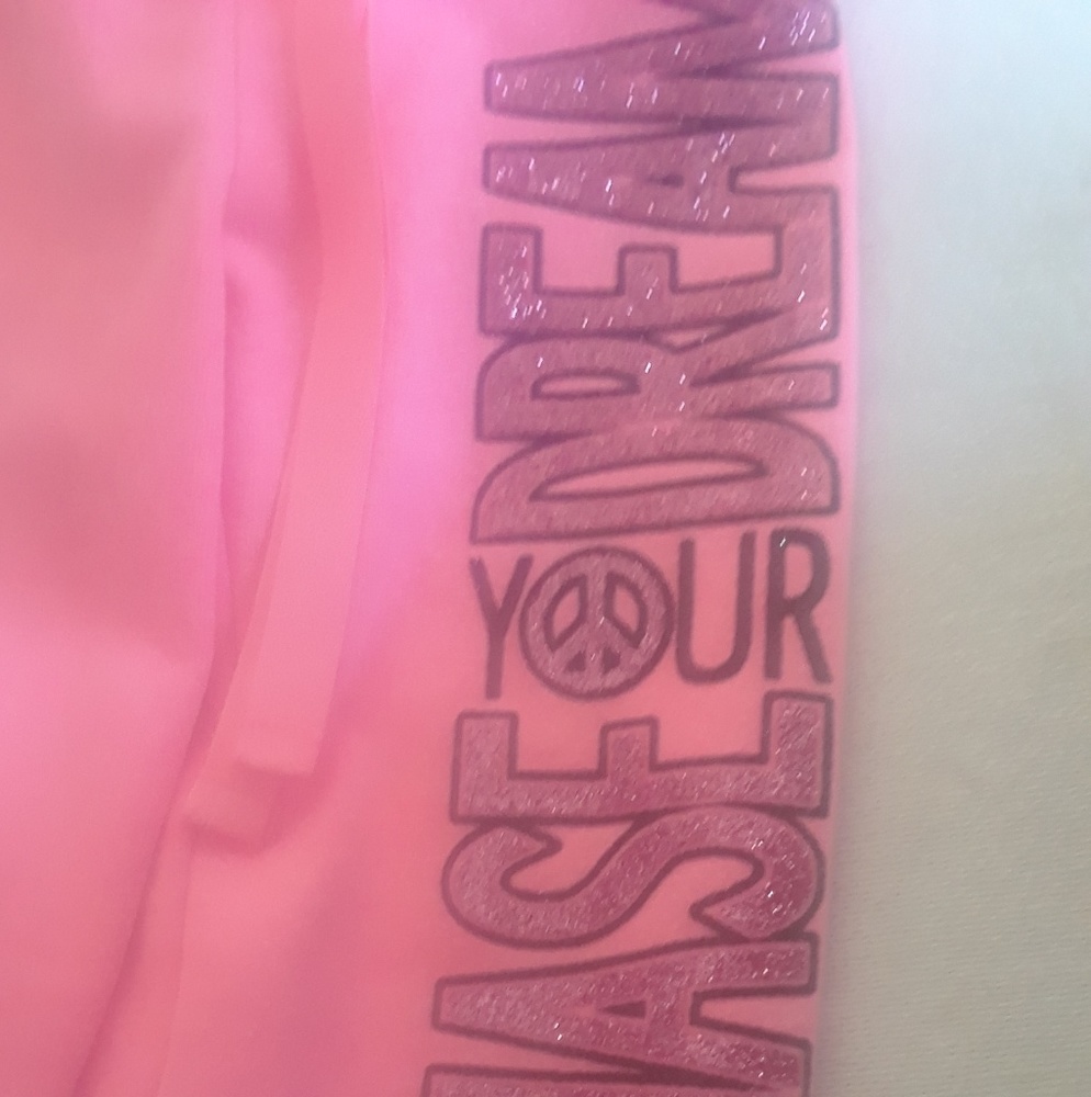 Justice flouresecnt pink Dream chaser Sweat pants
