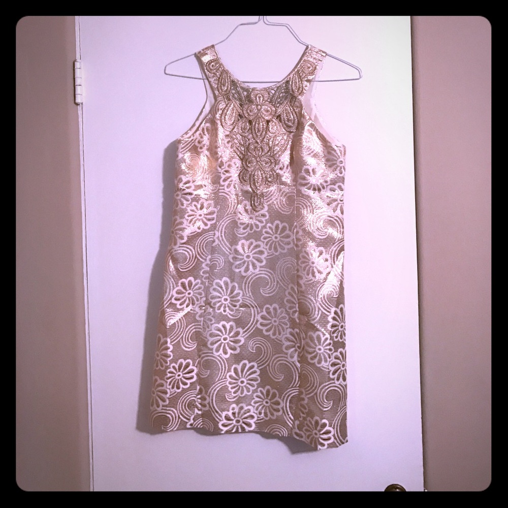 Gold Lilly Pulitzer dress size 4 NWT!