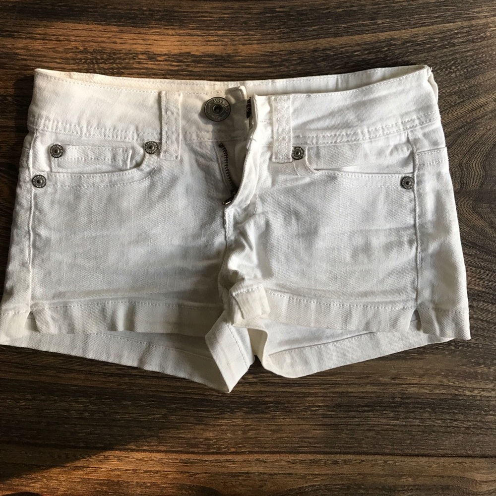 White jean shorts