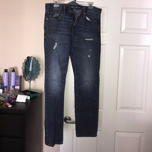Old navy blue jeans