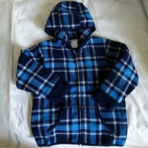 Gymboree plaid zip up hoodie fleece 2t/3t