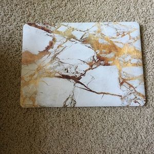 White and Gold Marble MacBook Pro Case