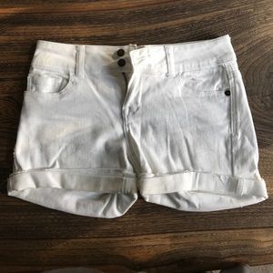 White jean shorts