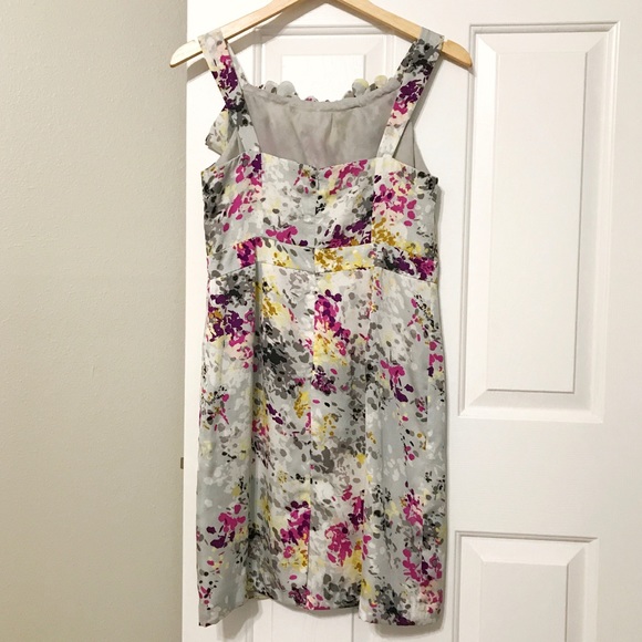 🎀LOFT silver pink floral bow dress 6 /6P see info - Picture 4 of 8
