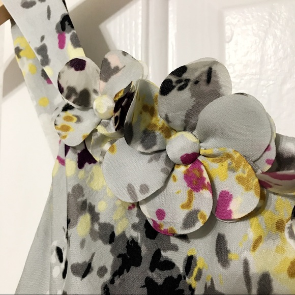 🎀LOFT silver pink floral bow dress 6 /6P see info - Picture 5 of 8