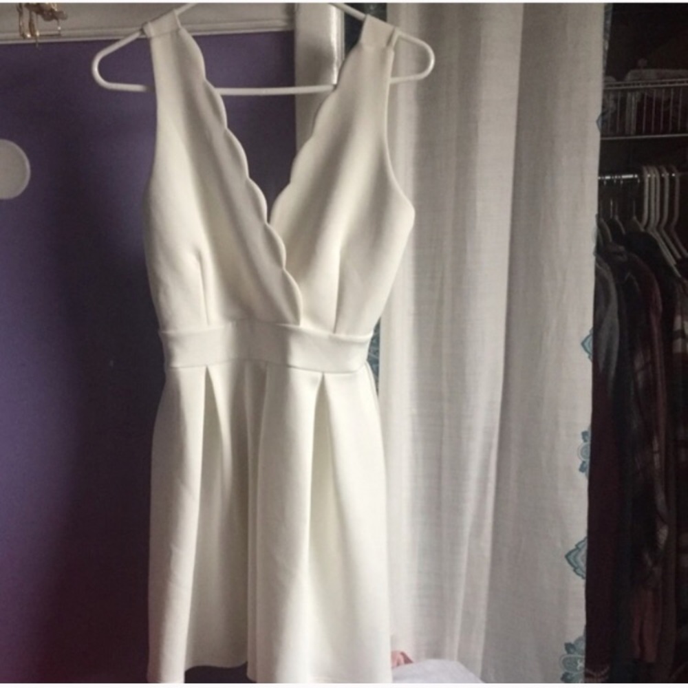 White scalloped dress