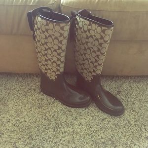 Coach® Rain Boots Brown