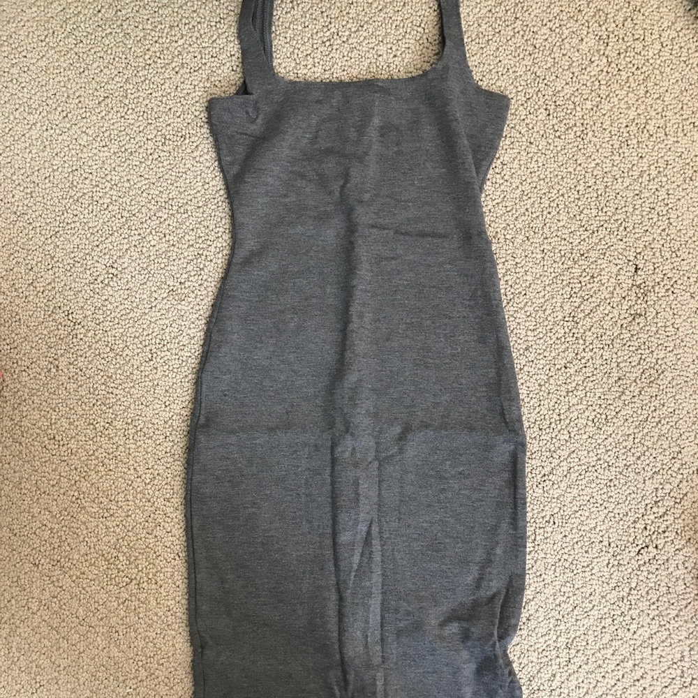 American Apparel Midi Grey Bodycon Tank Dress