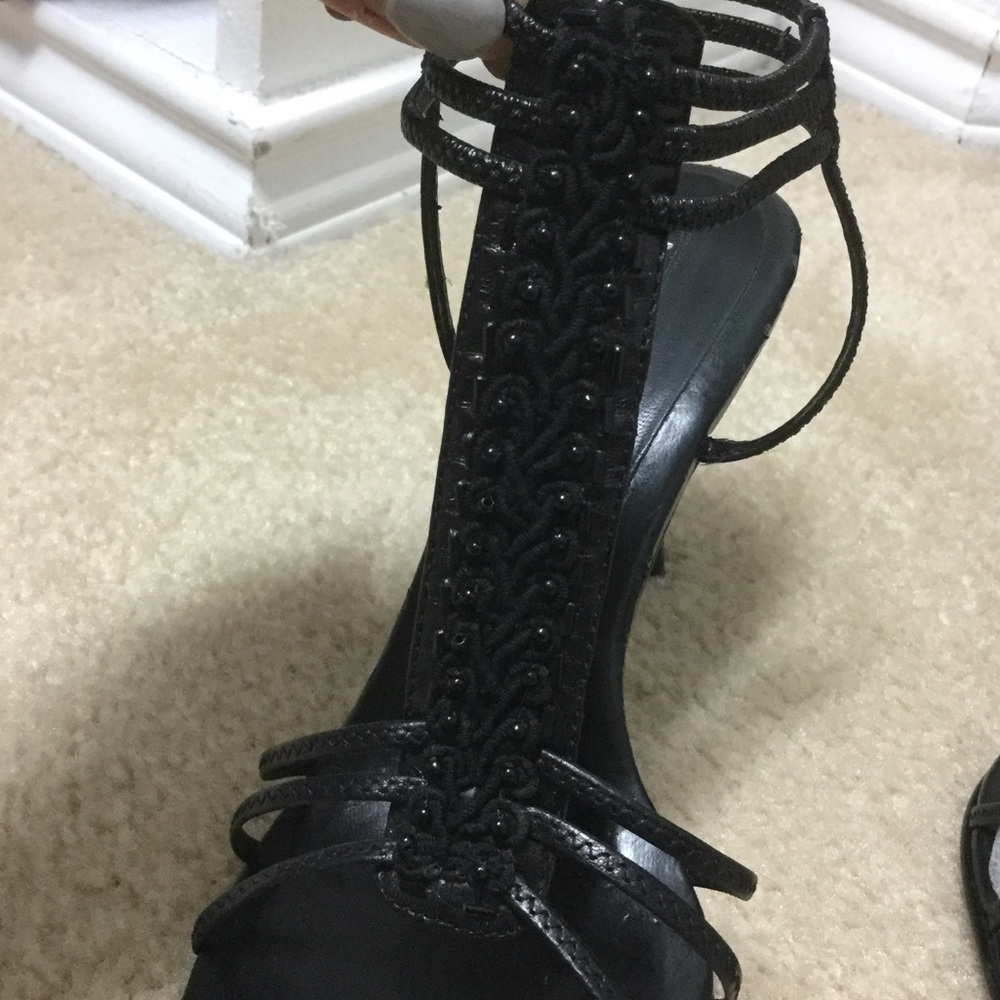 Nine West Strappy Beaded Heels