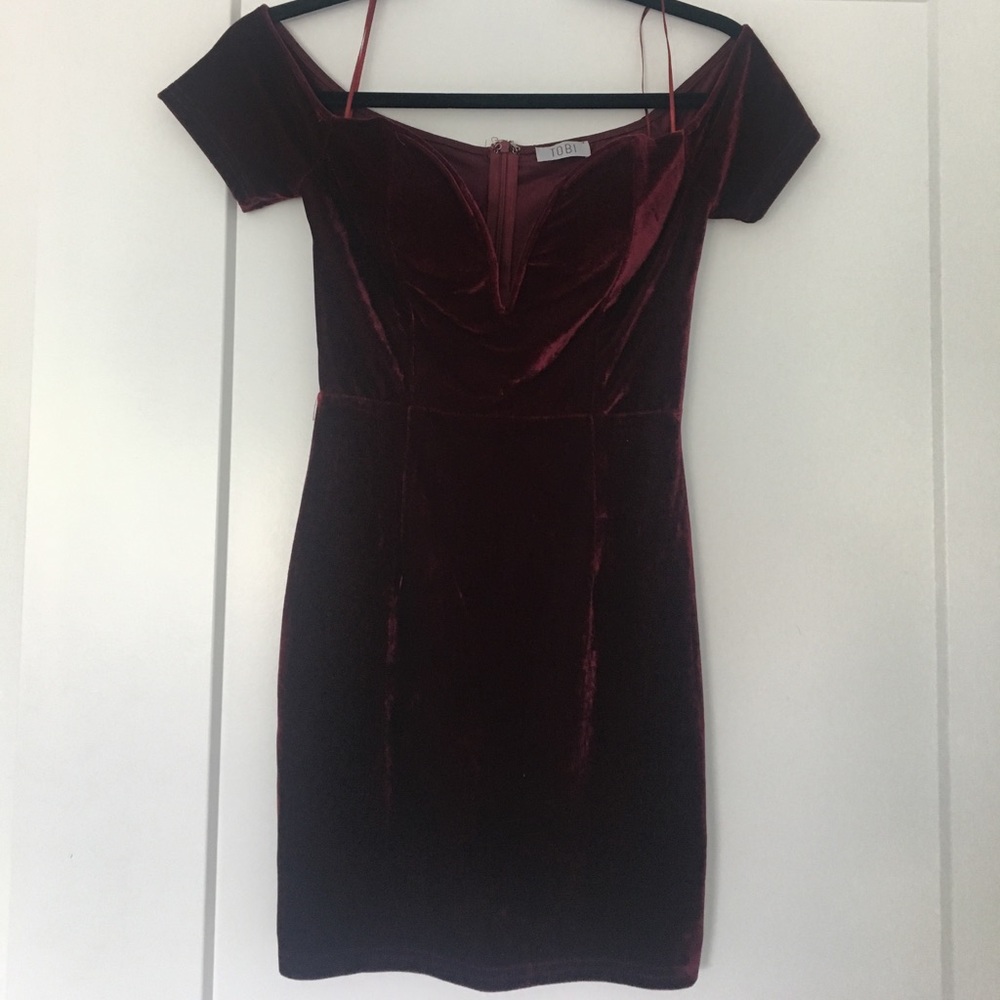 Maroon velvet dress