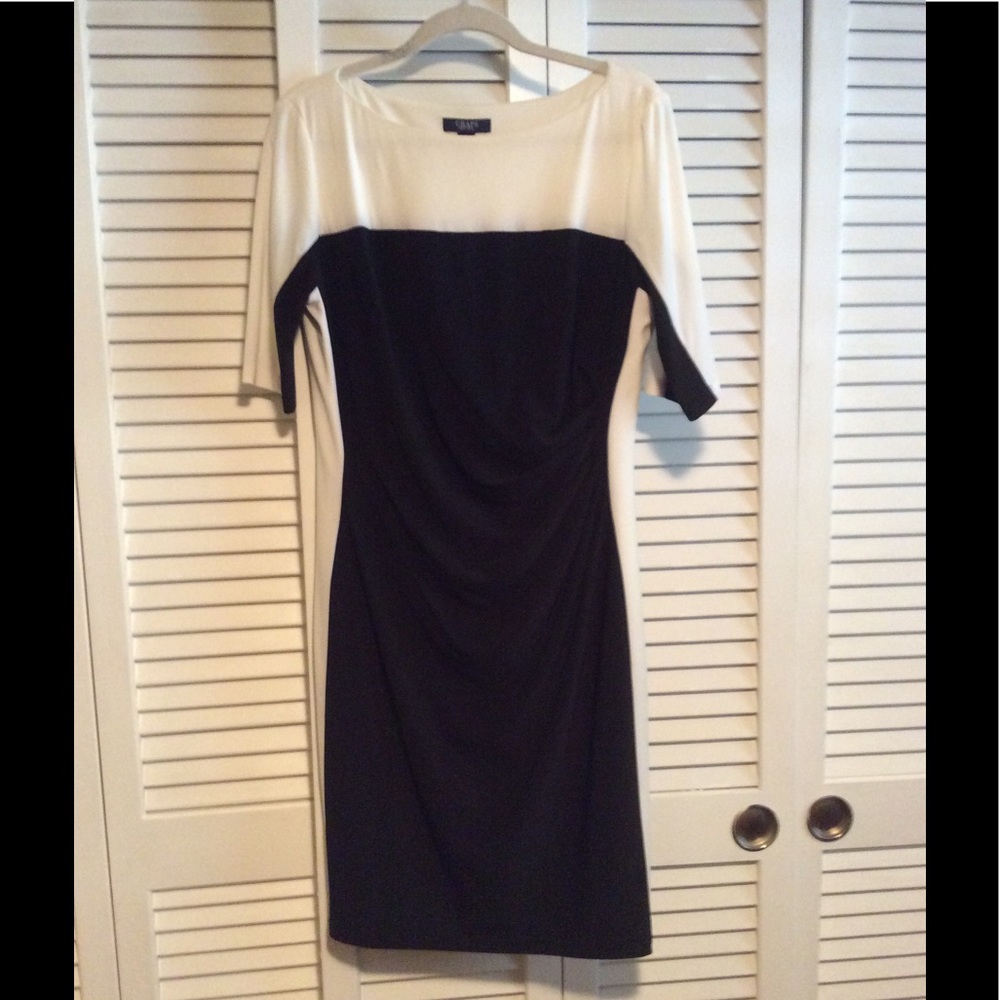 Black and Winter White Dress- like new!