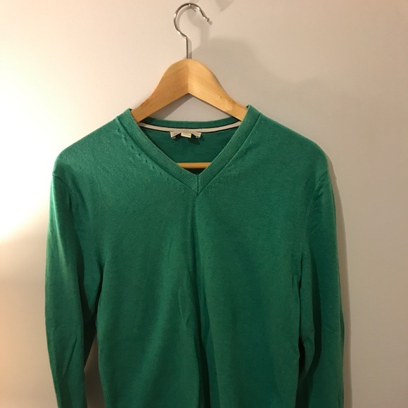 Men's small Gap 100% Cotton V-Neck Sweater, Green - Picture 1 of 2