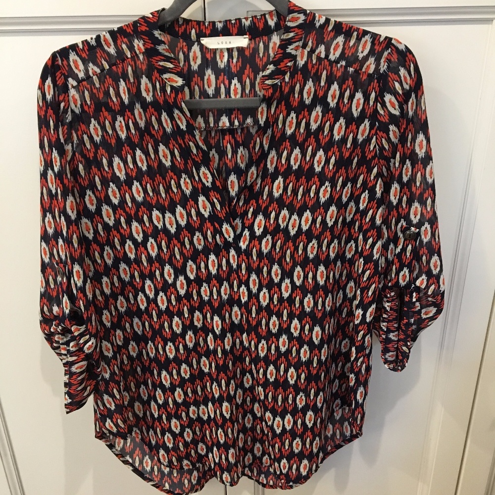 LUSH Roll Tab Sleeve Woven Shirt