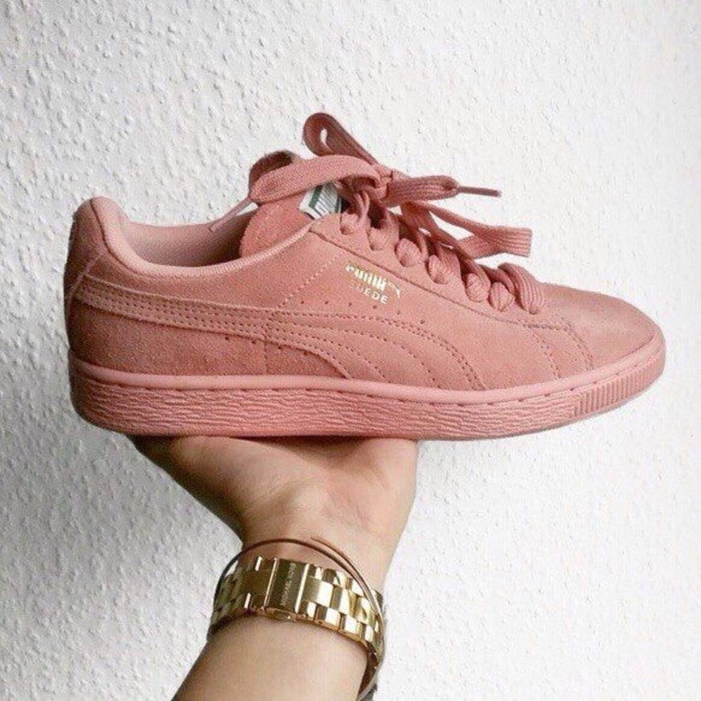 Puma pink suede sneakers