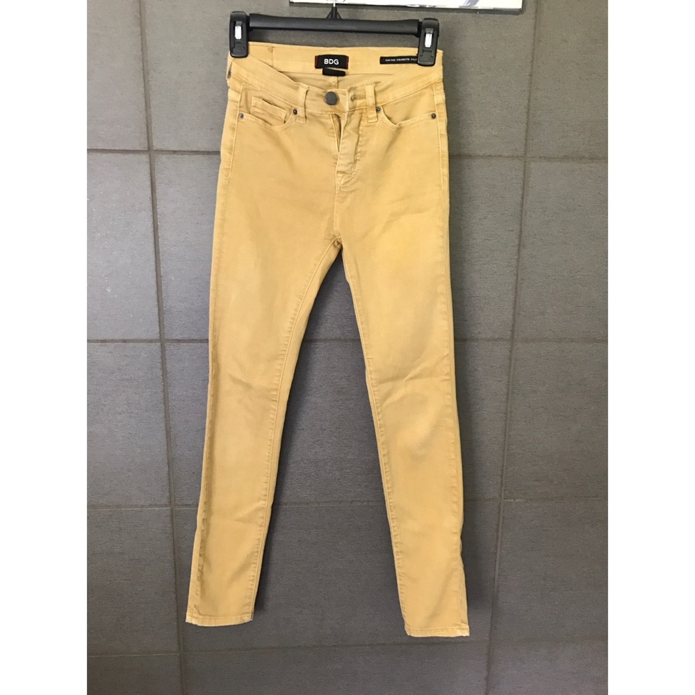URBAN OUTFITTERS: Mustard Yellow High Rise Skinny