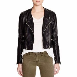BLANK NYC Collarless Moto Leather Jacket XS
