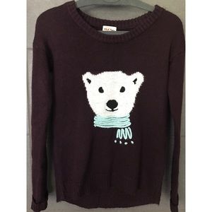 Maroon Polar Bear Sweater - Christmas Sweater