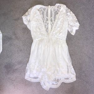 white lace romper