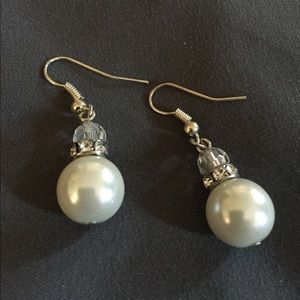 Pearl with Crystal Earrings