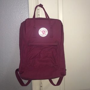Fjallraven maroon backpack