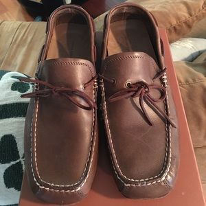 Banana Republic brown leather slip on dress shoes