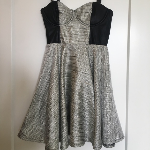 Silver and Black spaghetti strap/Strapless Dress - Picture 1 of 2