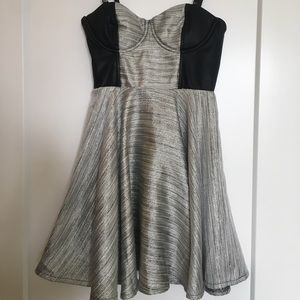 Silver and Black spaghetti strap/Strapless Dress