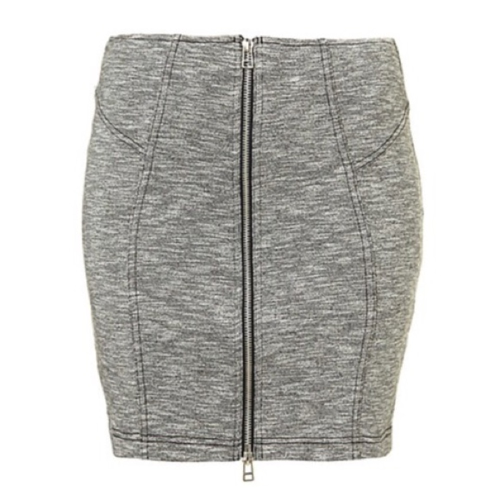 Topshop Jersey Zip Front Skirt