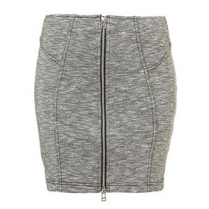 Topshop Jersey Zip Front Skirt