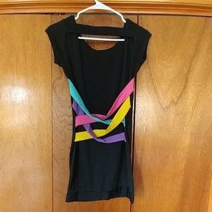 Black, open back dress