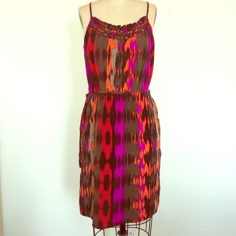 Banana Republic Satin Multi-Colored Dress