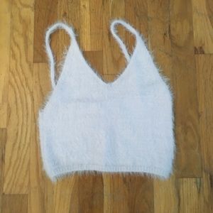 Fuzzy Lavender Crop Top