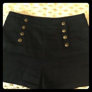 High waisted rocker pin up style shorts