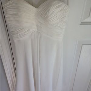 White ivory short strapless homecoming dress