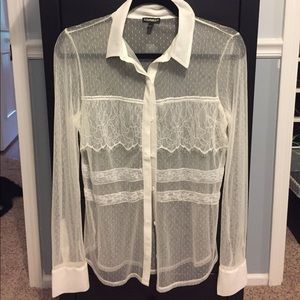 SOLD Sheer white Express button down