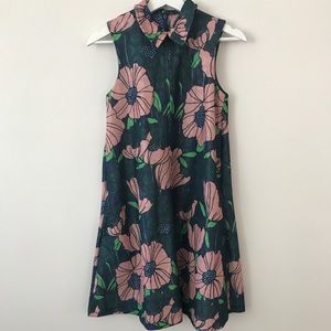 H&M floral vintage 70s collared skater dress