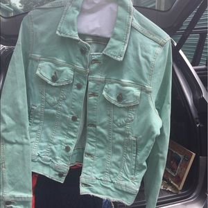 Free people mint jean jacket