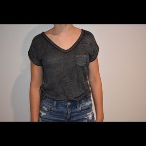 Gray V-Neck with Front Pocket