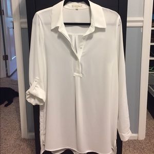 Oversized white tunic top