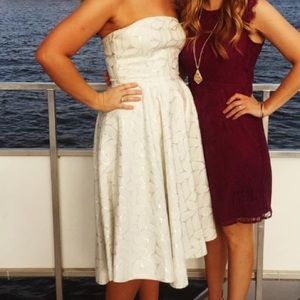 WHBM White & Silver Dress Bridal Rehearsal Wedding