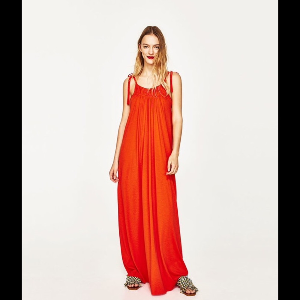 NEW ZARA ORANGE MAXI DRESS...SMALL